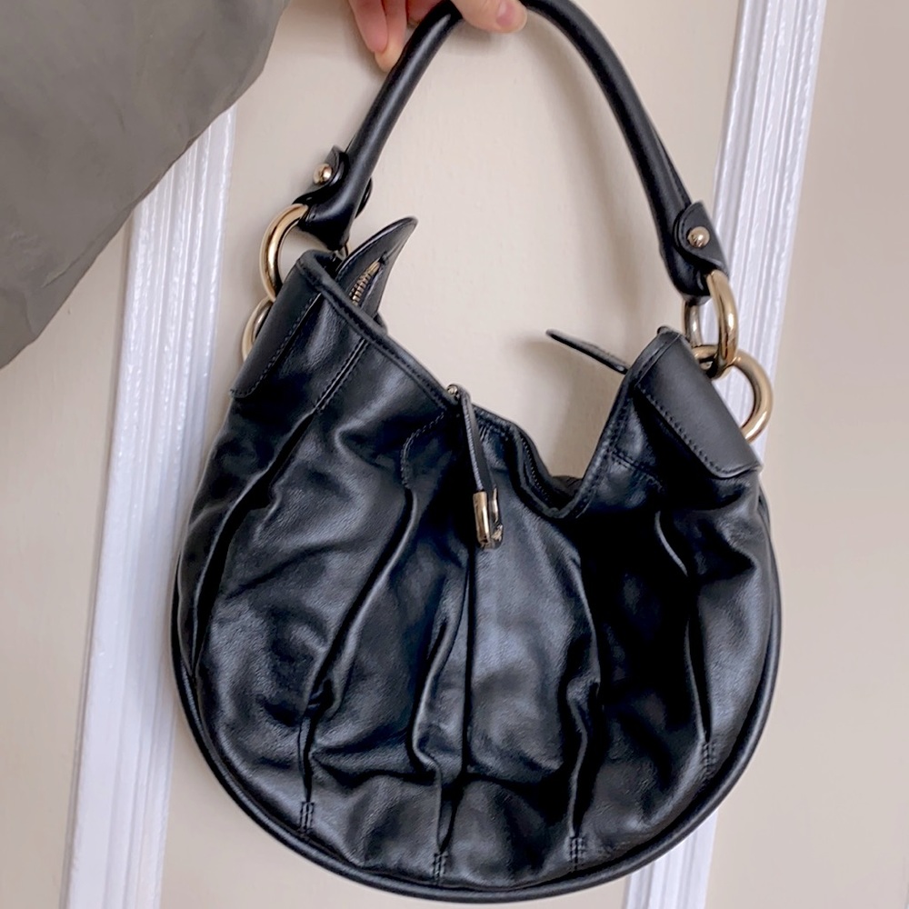Bally black leather shoulder bag